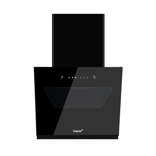 Livpure Drift 60 1350 m3/hr Slant | Filterless Autoclean Kitchen Chimney|10 Yr Warranty On Motor, 2 Yr Comprehensive |Touch & Gesture Control, Black