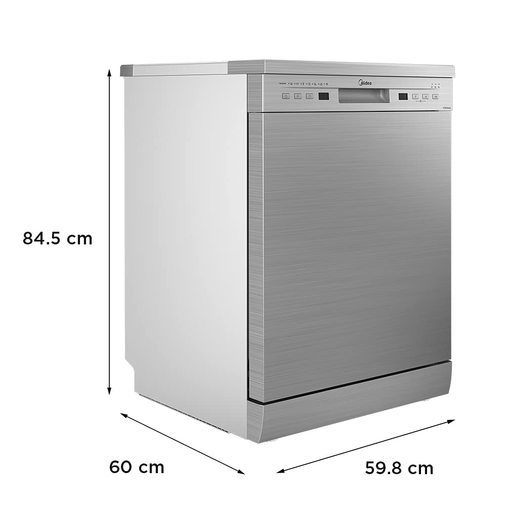 Midea 13 Place Setting Standard Dishwasher (WQP12-5201F, Silver) Box damage Minor scratch