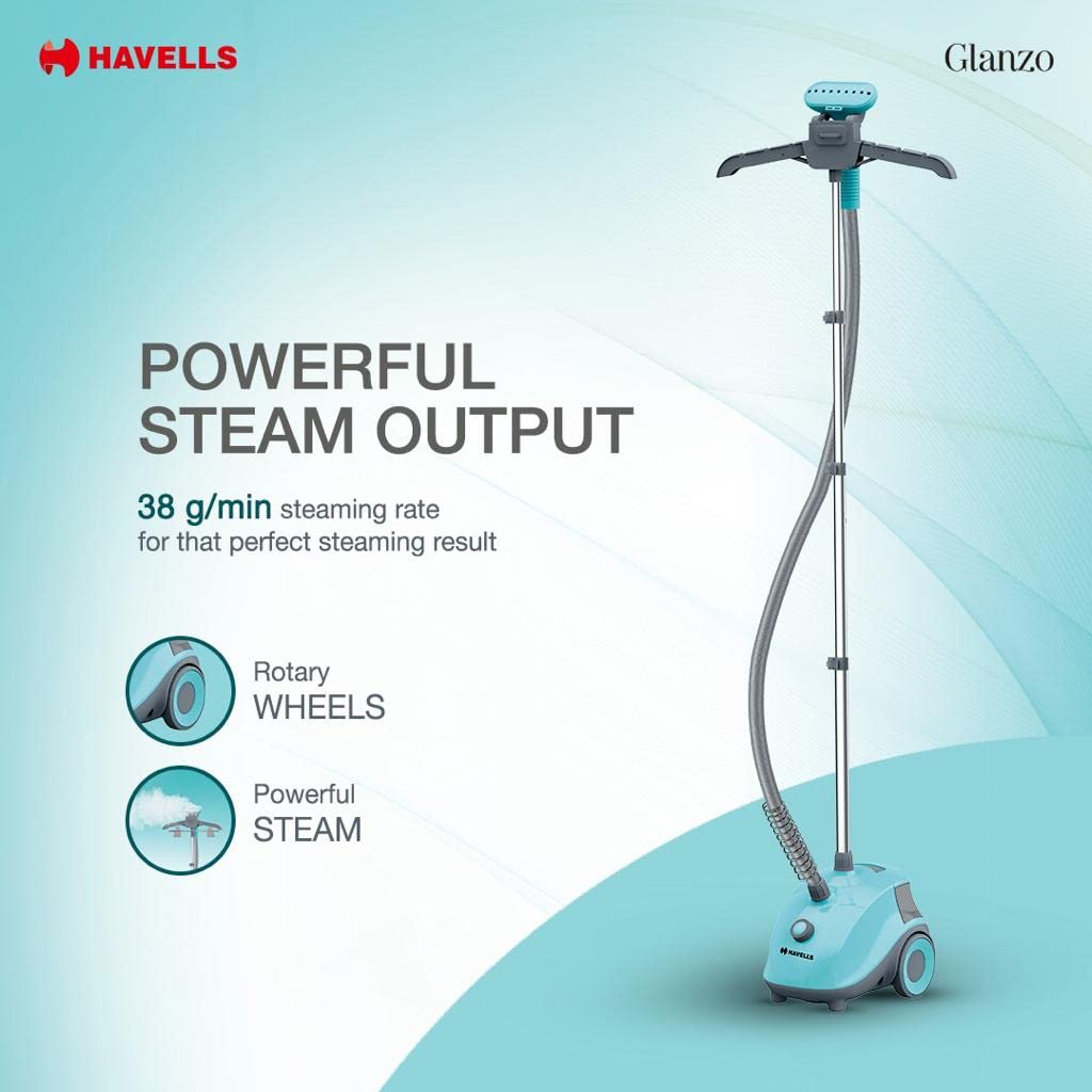 Havells Glanzo Garment Steamer 1650 Watts (Blue And Grey) Box Damage