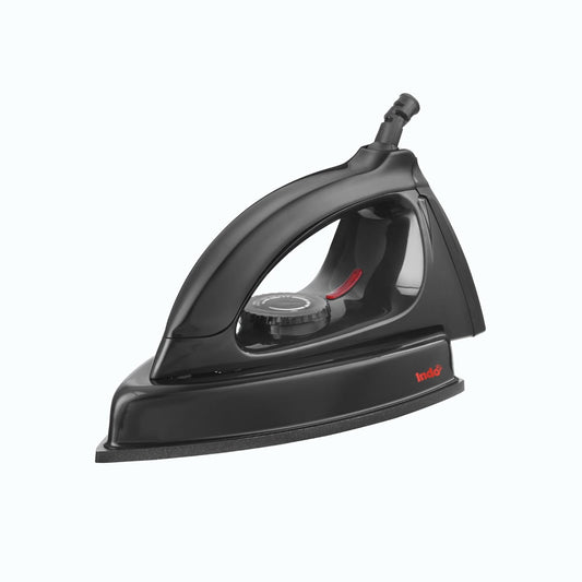 Indo 1000 Watts Heavy Weight Dry Iron Black Panther With Non Stick Sole Plate, Aerodynamic Design, Easy Grip Temperature Knob & 2 Years Warranty. (Black)