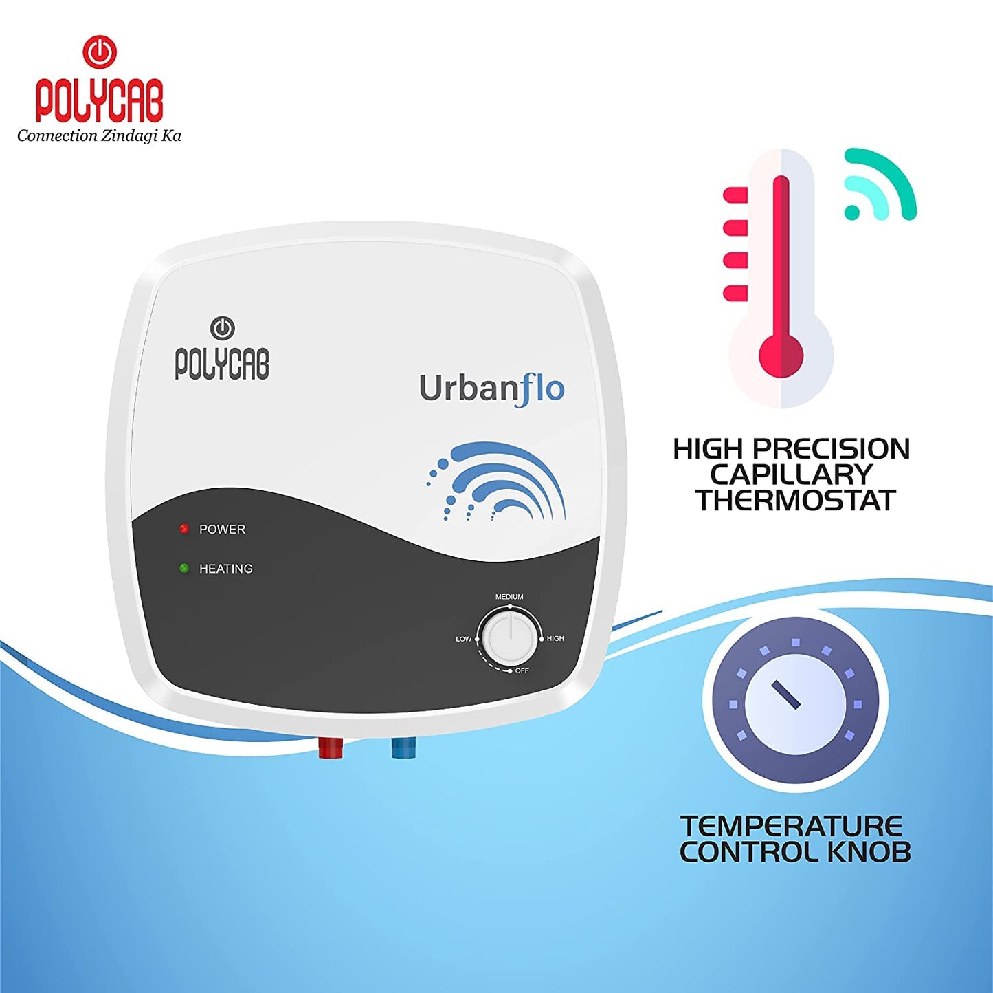 Polycab Urban Flo 15-L 5 Star Rated Storage Water Heater