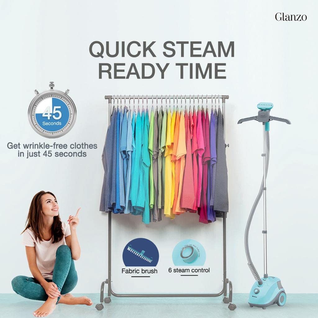 Havells Glanzo Garment Steamer 1650 Watts (Blue And Grey) Box Damage