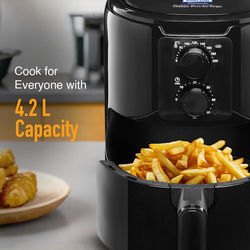 KENT Classic Plus Air Fryer | 1300W Power & 4.2L Capacity | Vapour Steam for Crisp Frying, Grill, Roast, Steam & Bake | Auto Cut-Off | 80% Less Oil...