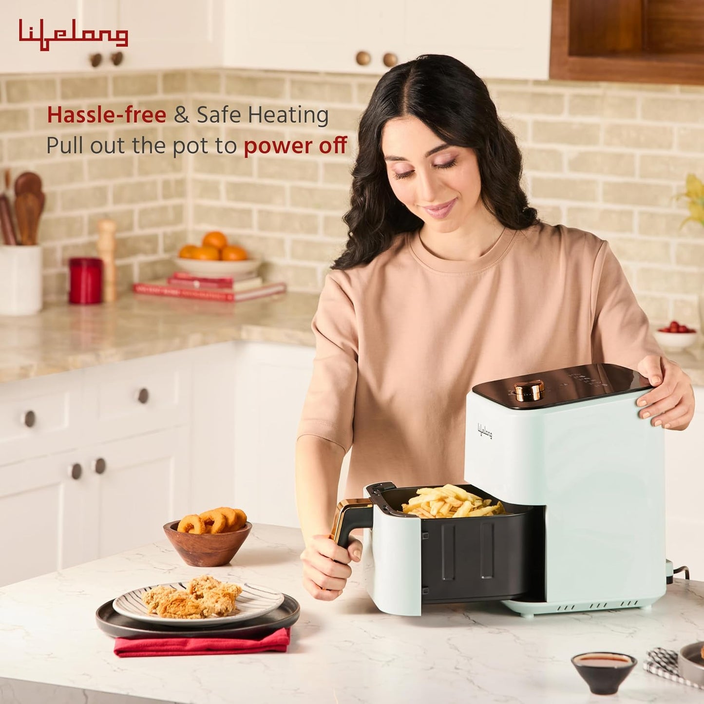 Lifelong Air Fryer | 1 Year Warranty | 1200W, 4L, Air Fryer for Home, Airfryer, Electric Air-Fryer with 360° Hot Air Circulation Technology & Timer... (Box Damage)